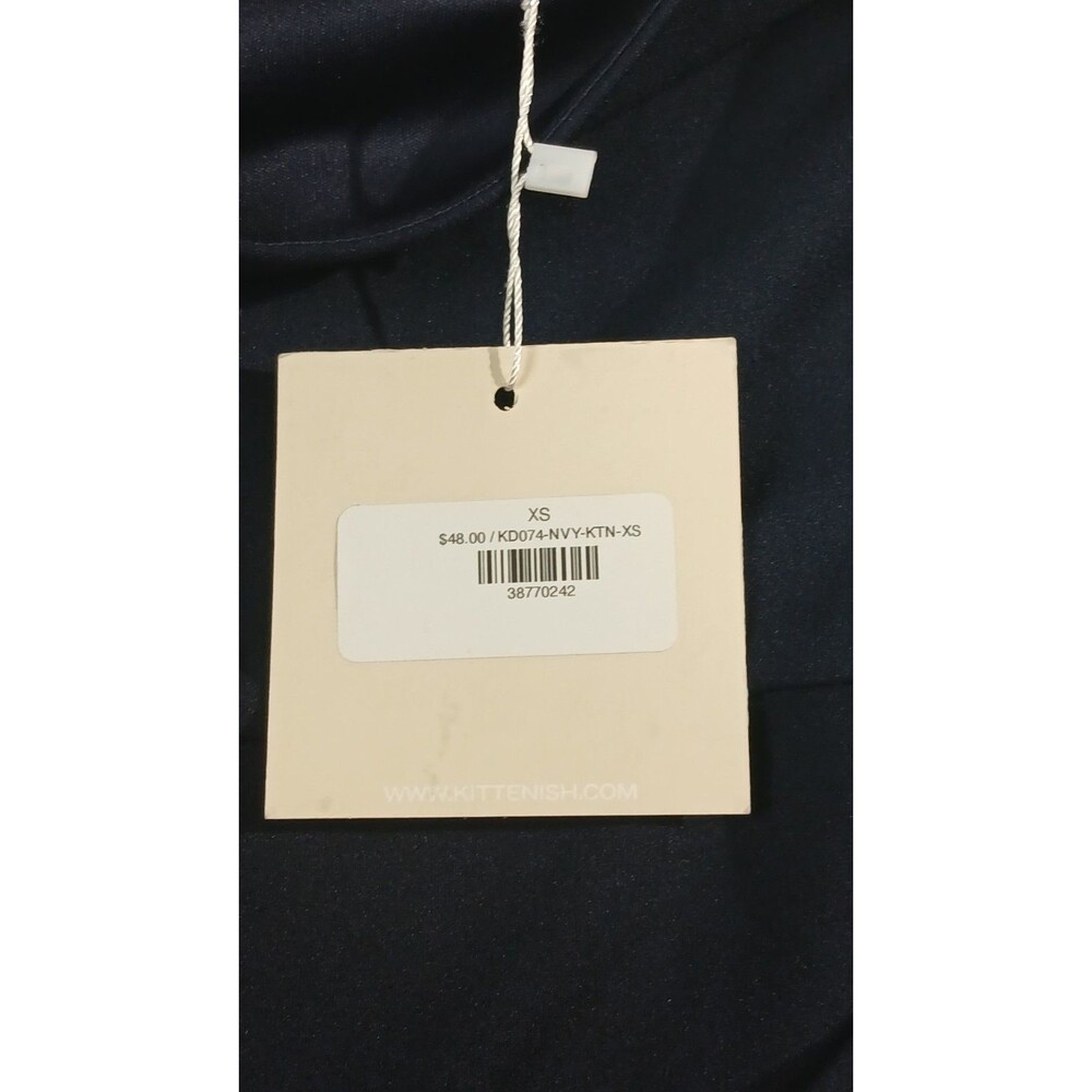 Kittenish One Shoulder Midi Dress Womens XS Navy Blue Cocktail Wedding Guest NWT - Picture 8 of 14